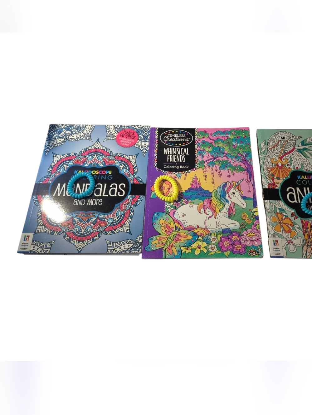 Whimsical Friends Coloring Book + Mandalas Duo - Blue & Purple Covers